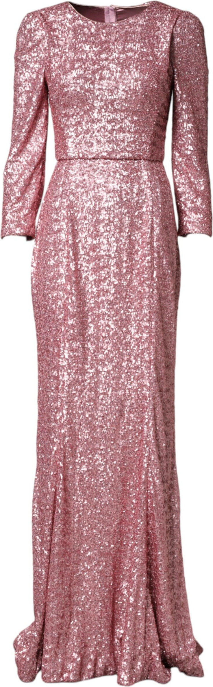 Pink Sequinned Mermaid Long Gown Dress Dolce & Gabbana