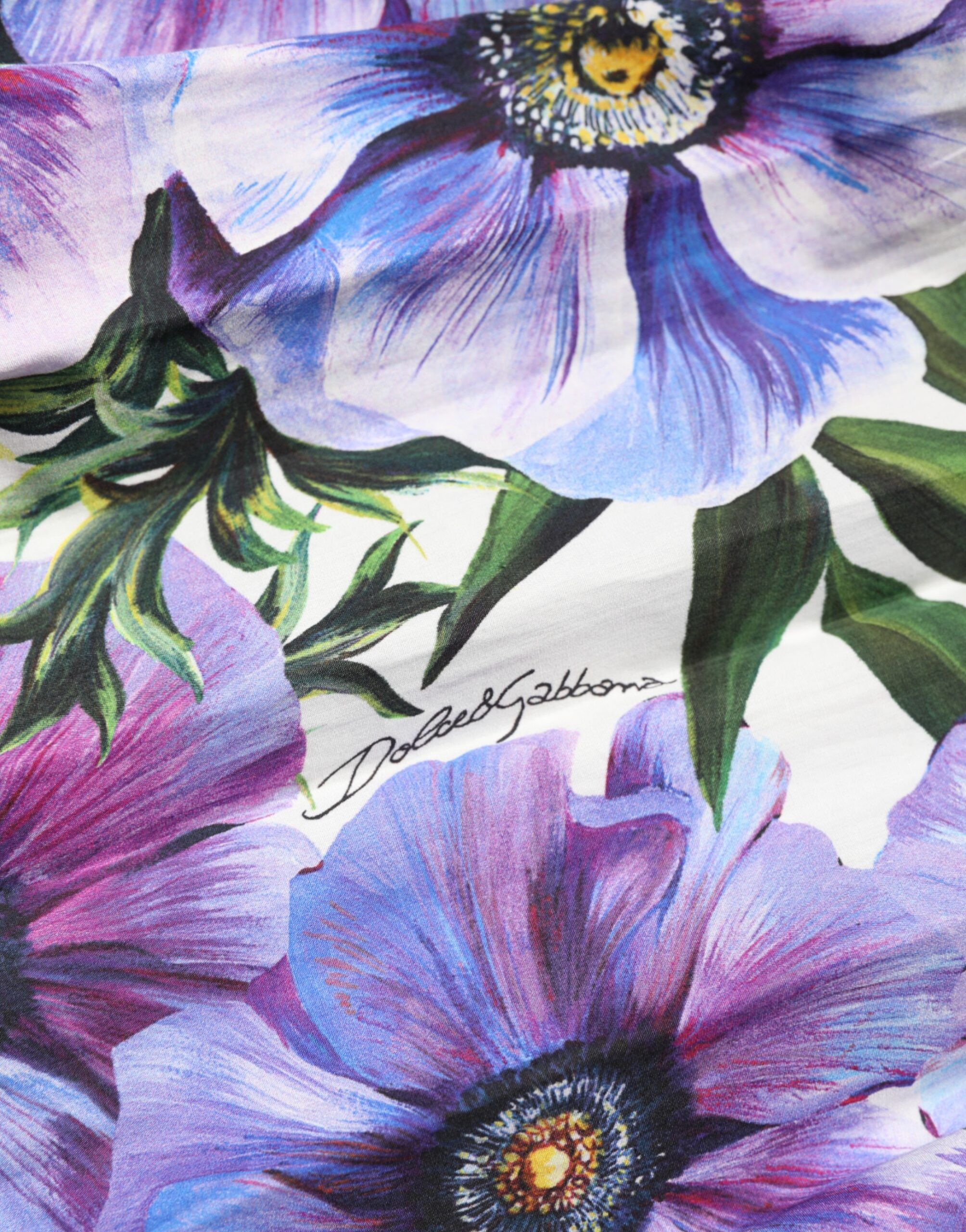 Lila Anemonen-Print Plissiertes Midikleid Dolce & Gabbana