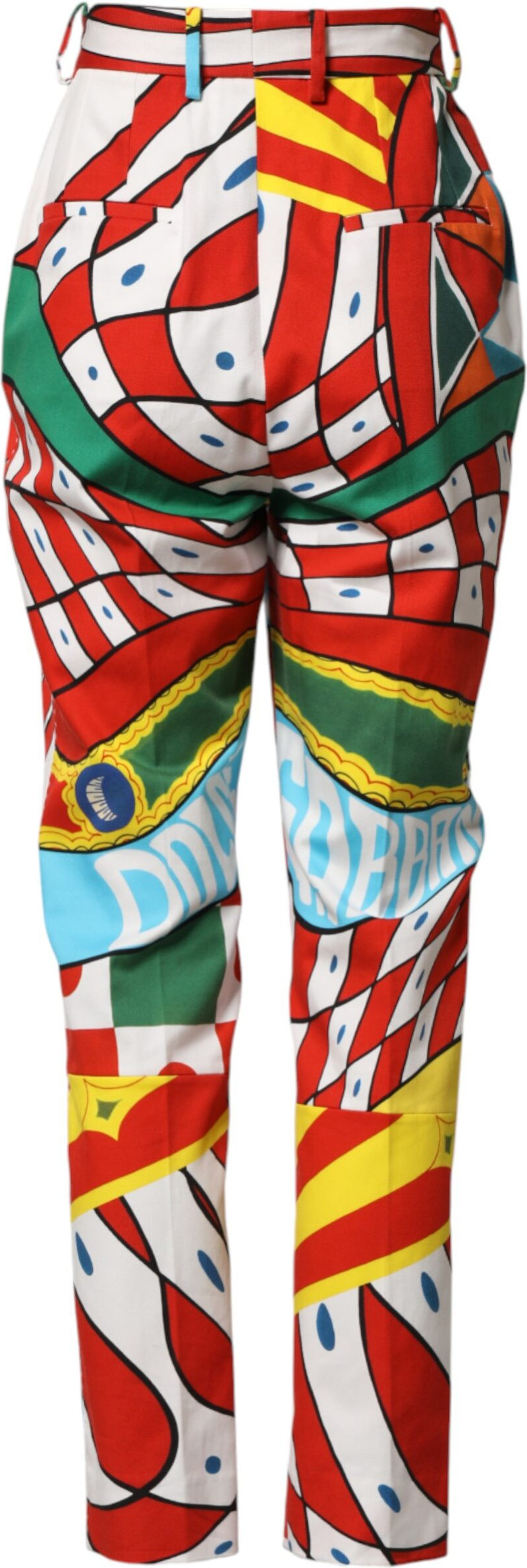 Chino Pants Dolce & Gabbana Multicolor Geometric Pattern Straight Pants