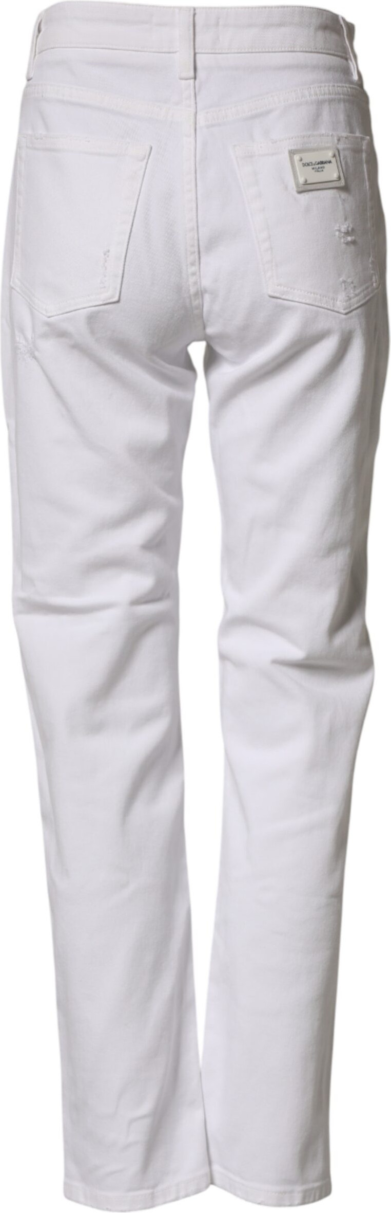 Jeans White Distressed Cotton BOYFRIEND Denim Jeans