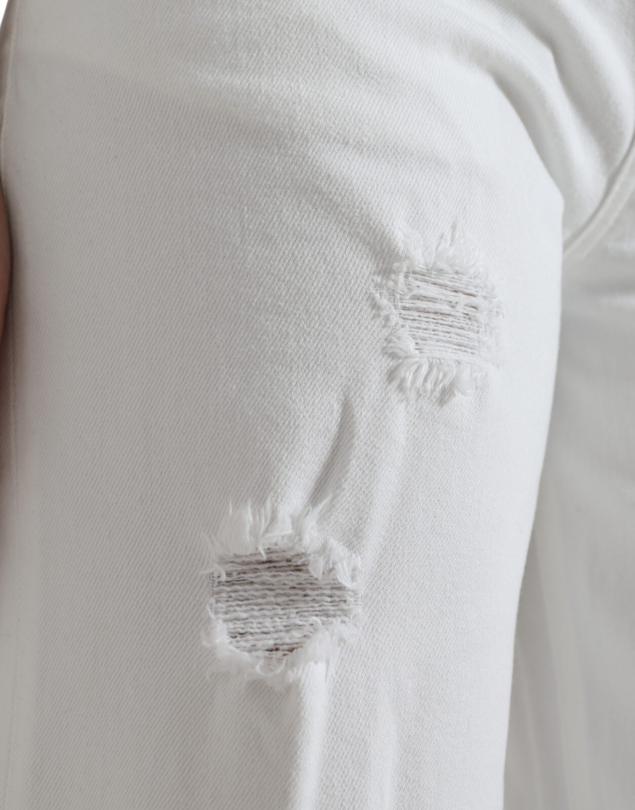 Wide Leg White Cotton Cropped Denim Jeans Dolce & Gabbana