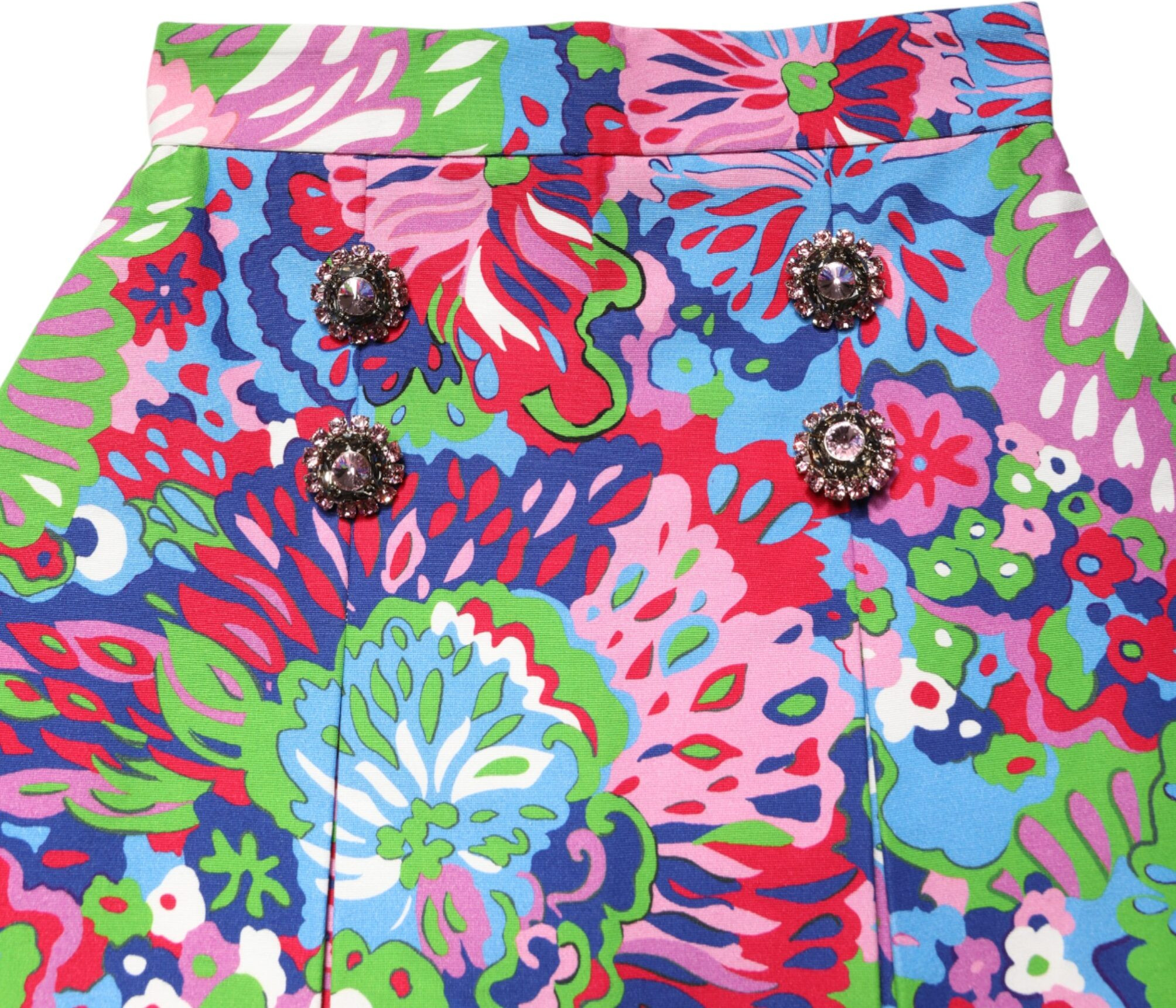 Women's Shorts Dolce & Gabbana Multicolor Floral Buttoned High Waist Mini Shorts
