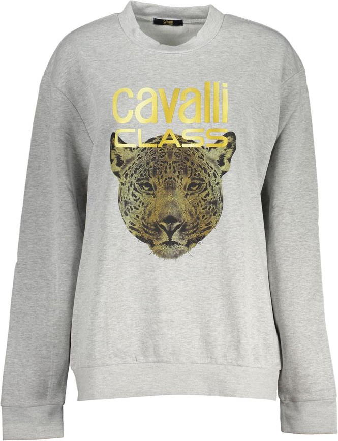 Серый хлопковый свитшот cavalli CLASS