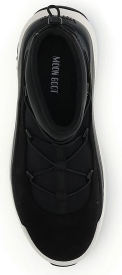 Black Polyester Lace-Up Boots