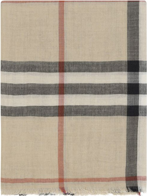 Коричневый шелковый шарф Burberry