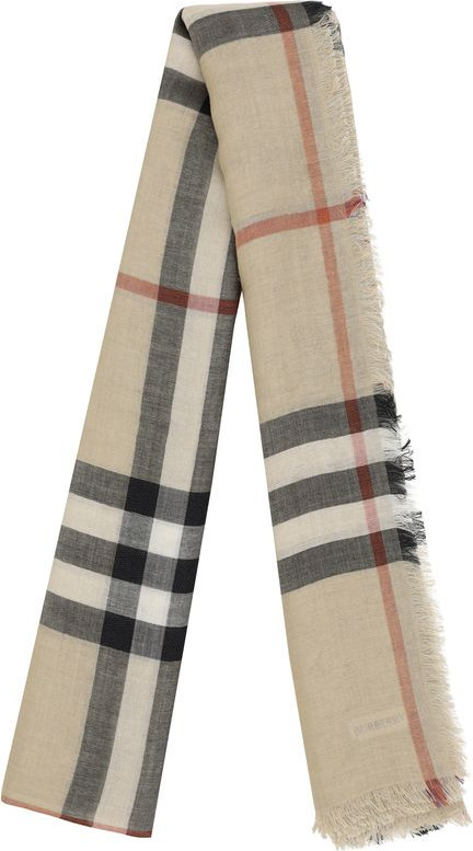 Коричневый шелковый шарф Burberry