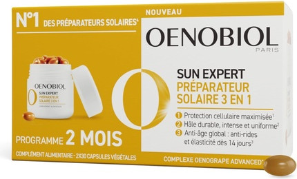 Oenobiol Sun Expert 3-in-1 Sonnenschutz Vordereitung Dreifach-Schutz