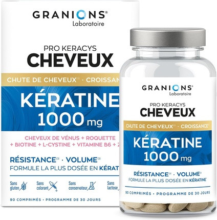 Granions Keratin 1000mg High Dose Keratin and Biotin for Hair