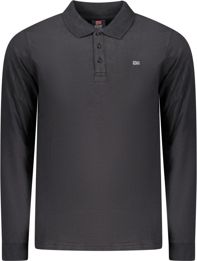 Polo Shirt Geographical Norway Black Cotton
