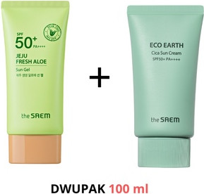 The Saem Jeju Sun Gel Spf50 And Eco Cica Sun Package