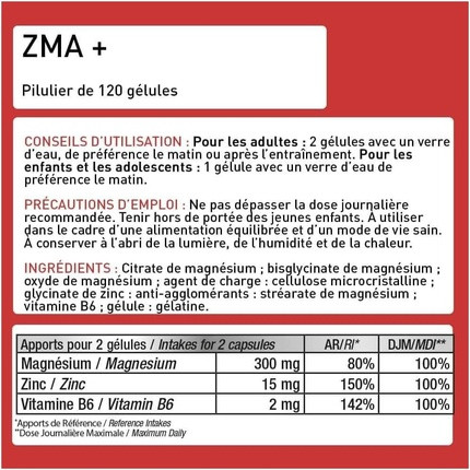 ZMA+ Zinc Magnesium and B6 Performance Booster Eric Favre