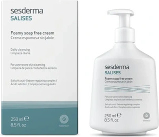 Foaming Soap-Free Cream Sesderma Salises with Salicylic Acid and Mattifying Active Ingredients