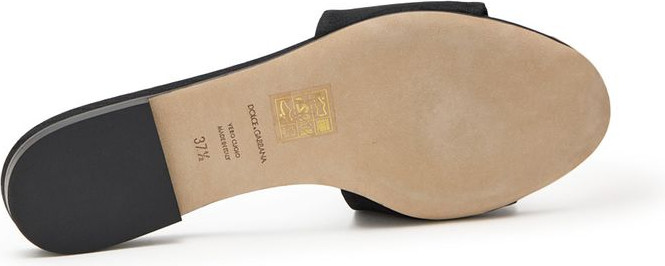 Dolce & Gabbana Schwarze Polyester Pantoffeln