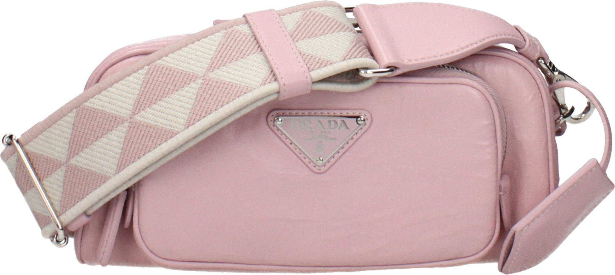 Pink Leather Crossbody Bag Prada