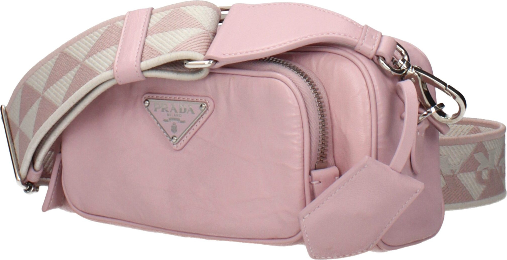 Pink Leather Crossbody Bag Prada