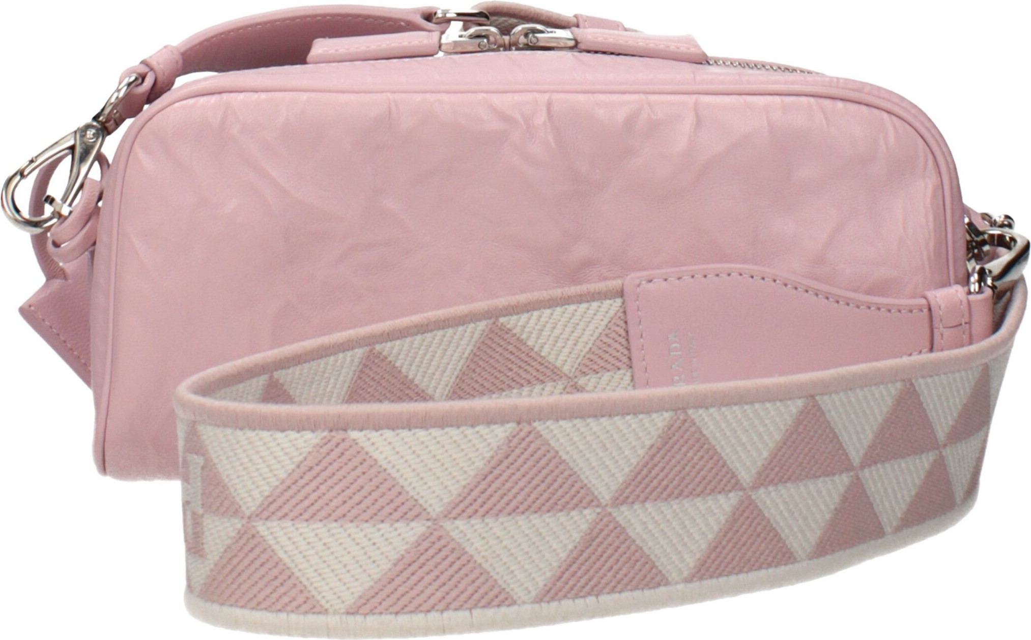 Pink Leather Crossbody Bag Prada