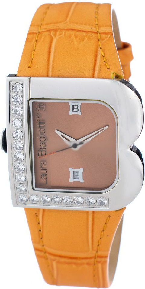 Laura Biagiotti Orange Leather Dress Watch