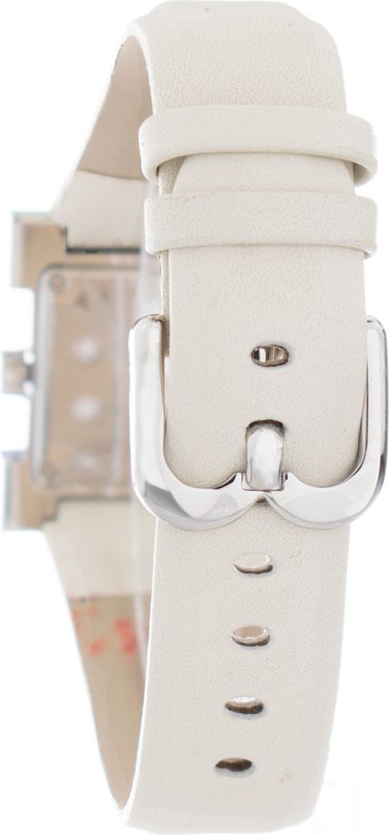 Laura Biagiotti Silvered Beige Leather Dress Watch