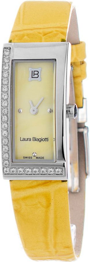 Laura Biagiotti Yellow Leather Dress Watch