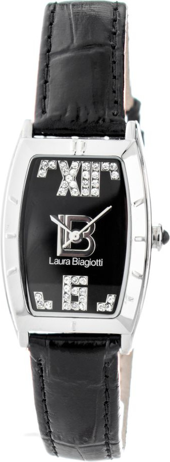 Laura Biagiotti Black Leather Dress Watch