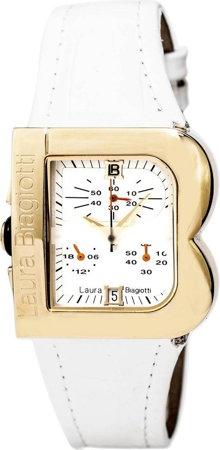 Laura Biagiotti White Leather Dress Watch