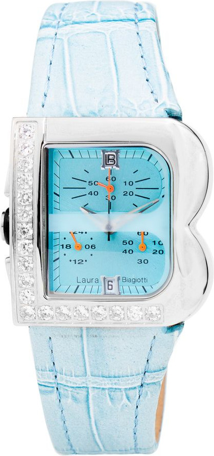 Blue Leather Dress Watch Laura Biagiotti