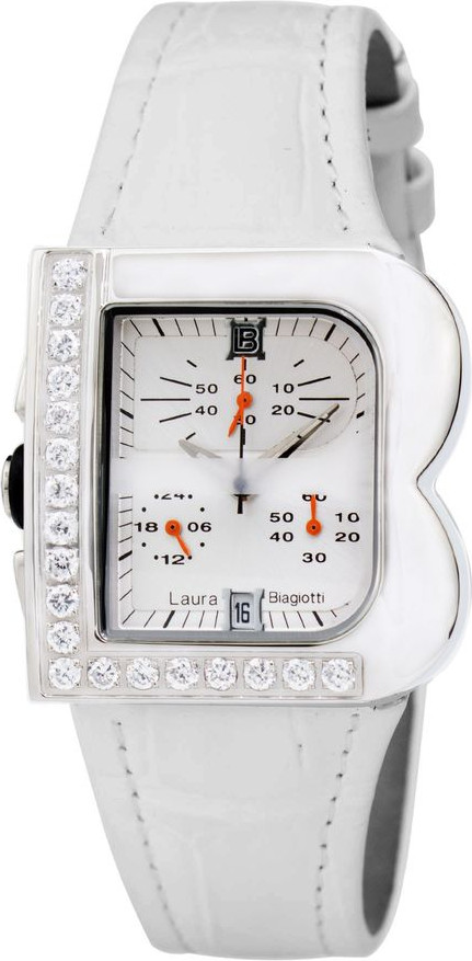 Laura Biagiotti White Leather Dress Watch