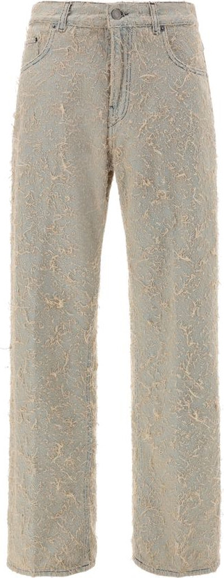 Light Blue Cotton Straight-Leg Jeans