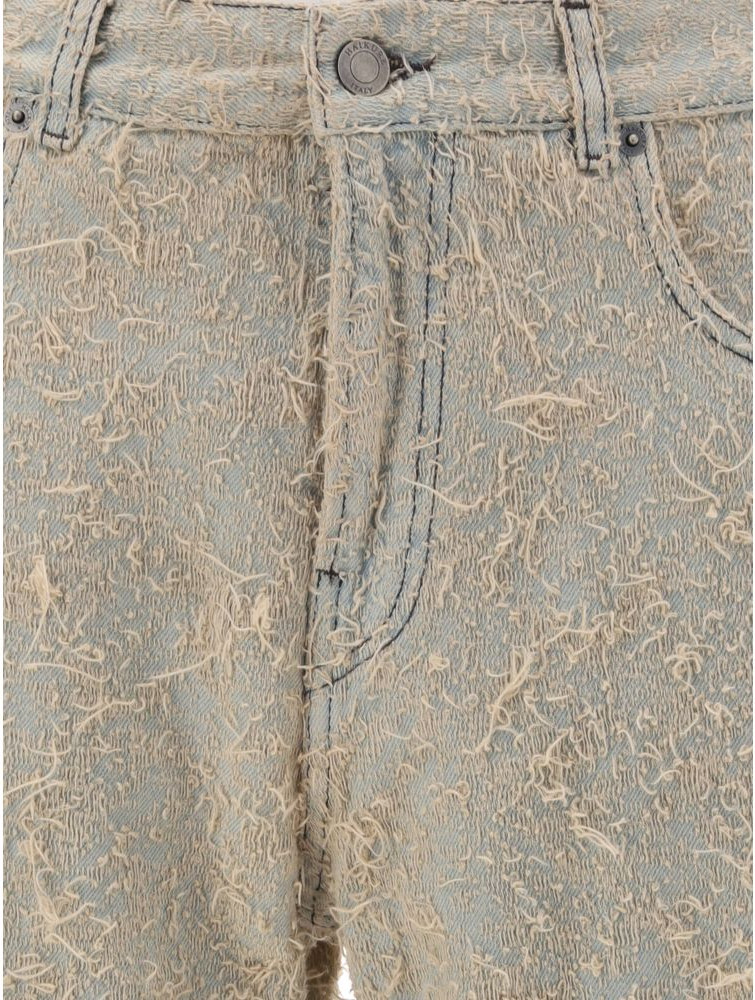 Light Blue Cotton Straight-Leg Jeans