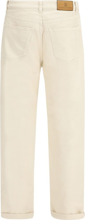 White Cotton Straight-Leg Jeans Brunello Cucinelli