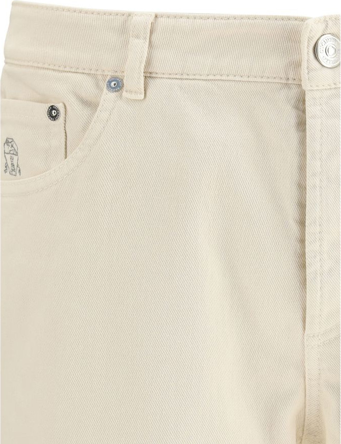 White Cotton Straight-Leg Jeans Brunello Cucinelli