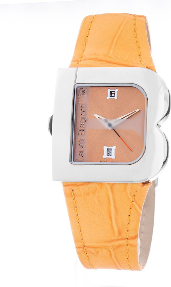 Laura Biagiotti Orange Leather Dress Watch