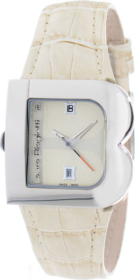 Laura Biagiotti Beige Leather Dress Watch