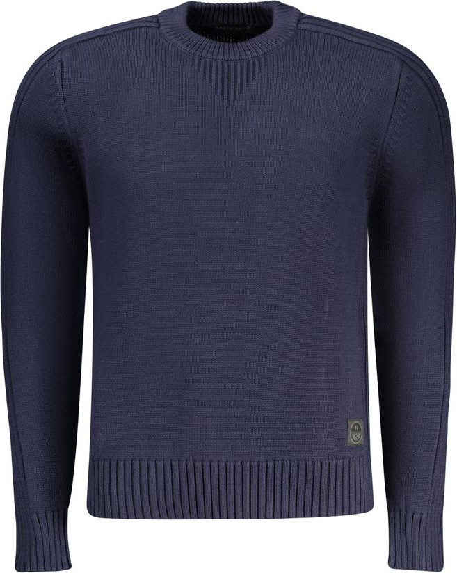 Blue Cotton Men Sweater