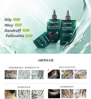 Aromase Juniper Scalp Purifying Liquid Shampoo 2.8 fl oz + Intensive Oily Hair Balancing Essential Shampoo 14 fl. oz
