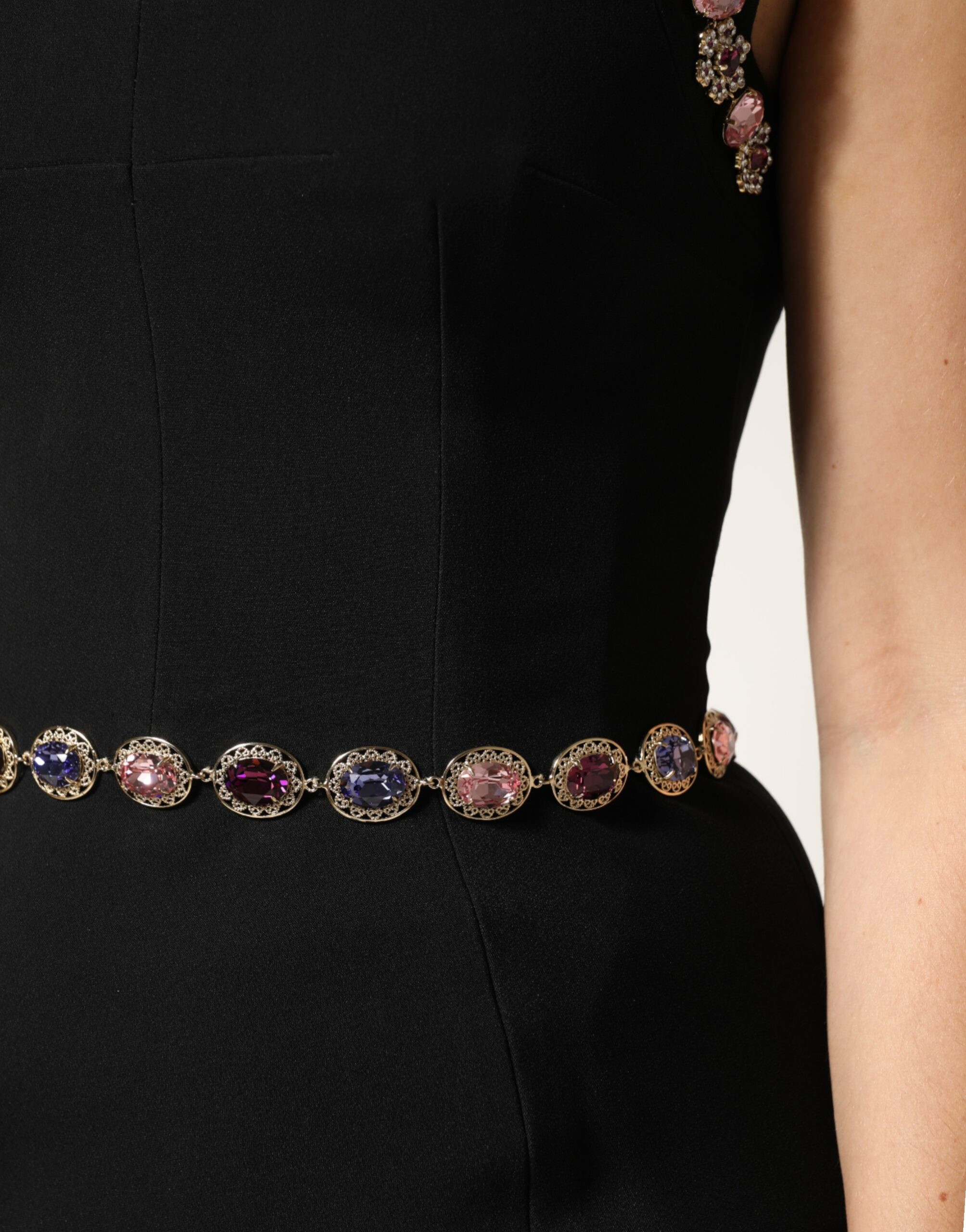 Black Embellished Sheath Mermaid Gown Dress Dolce & Gabbana