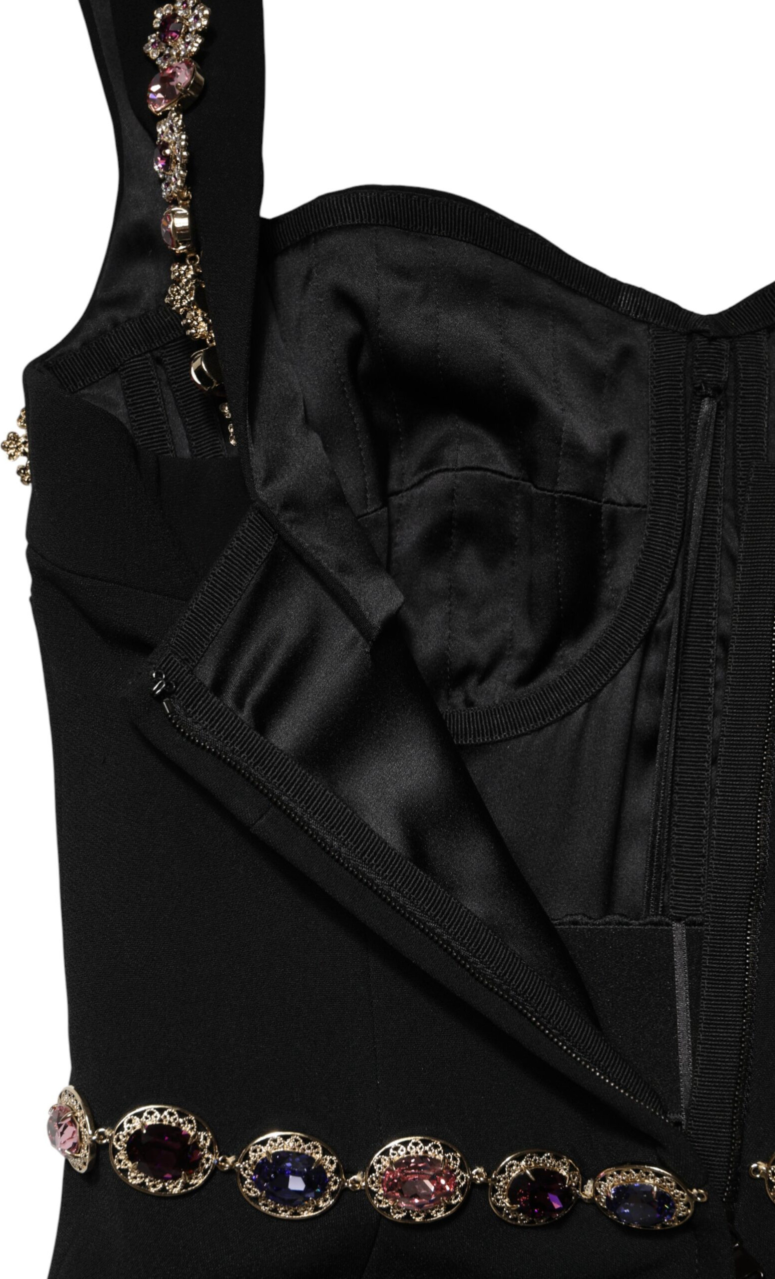 Black Embellished Sheath Mermaid Gown Dress Dolce & Gabbana