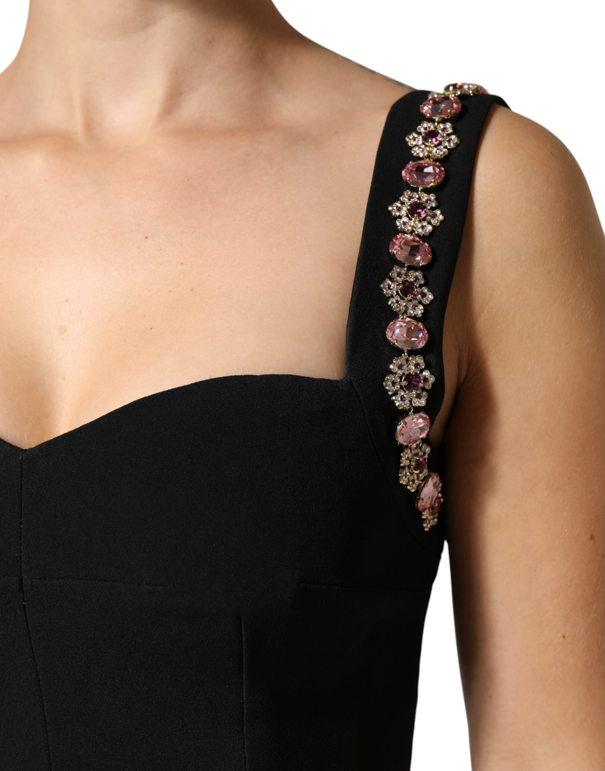 Kleid Dolce & Gabbana Schwarz Verziertes Etui-Meerjungfrauen-Abendkleid