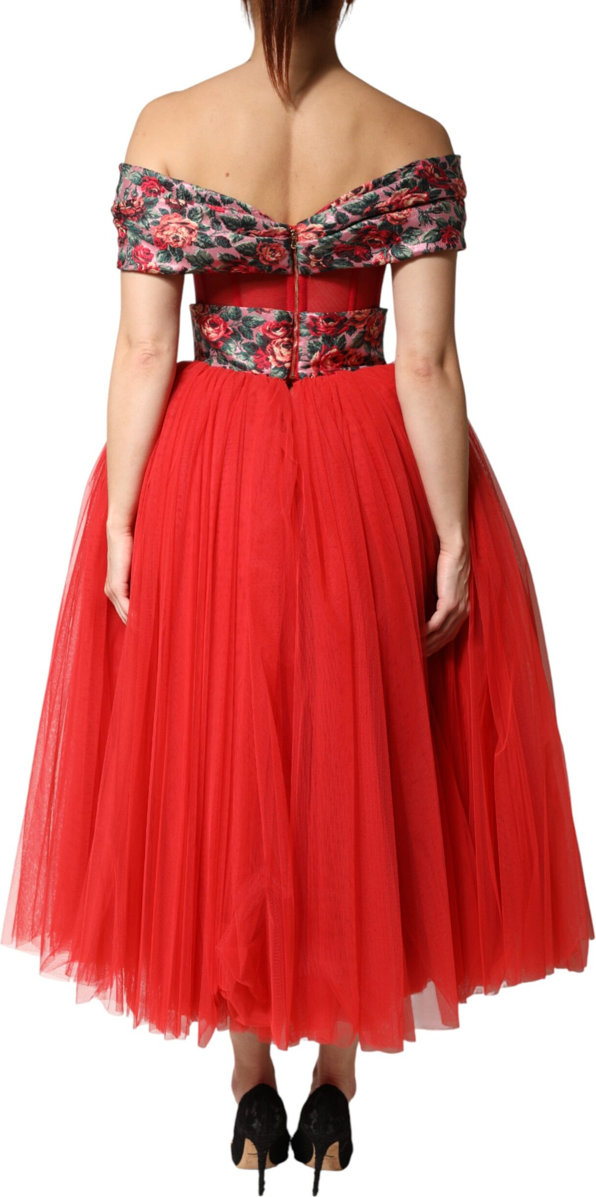 Dolce & Gabbana Off Shoulder A-line Gown Dress