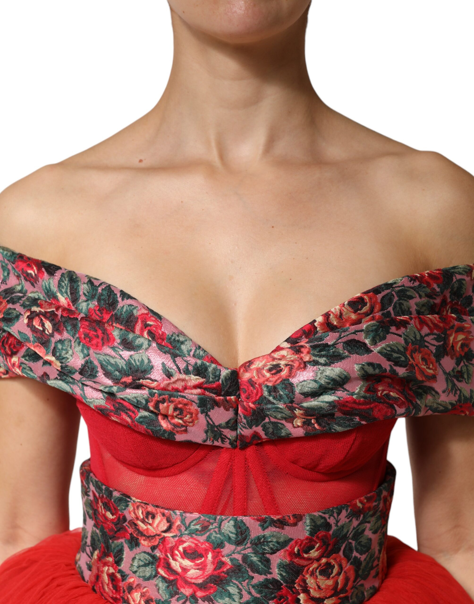 Dolce & Gabbana Off Shoulder A-line Gown Dress