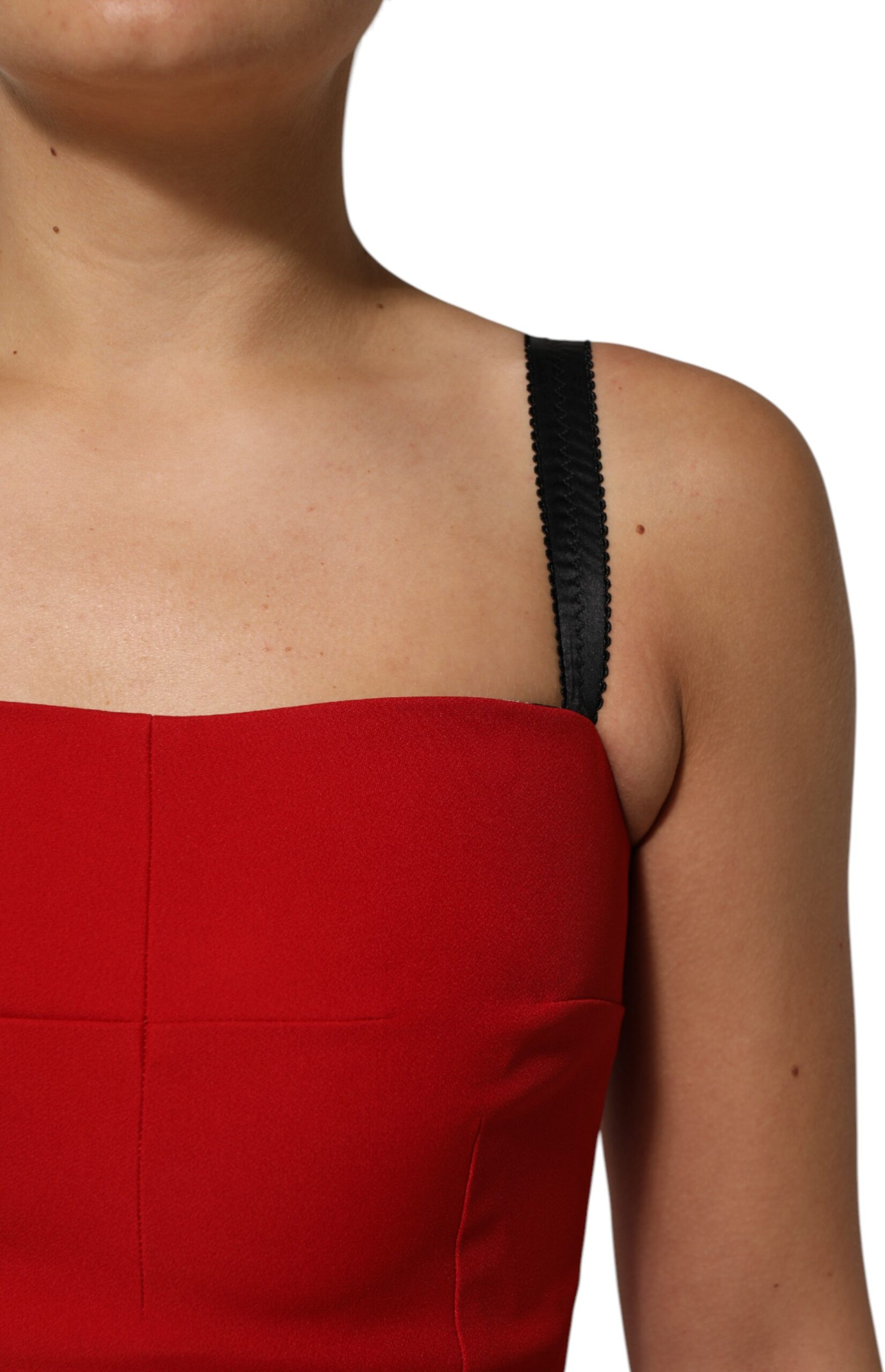 Red Stretch Bodycon Sheath Knee Length Dress Dolce & Gabbana