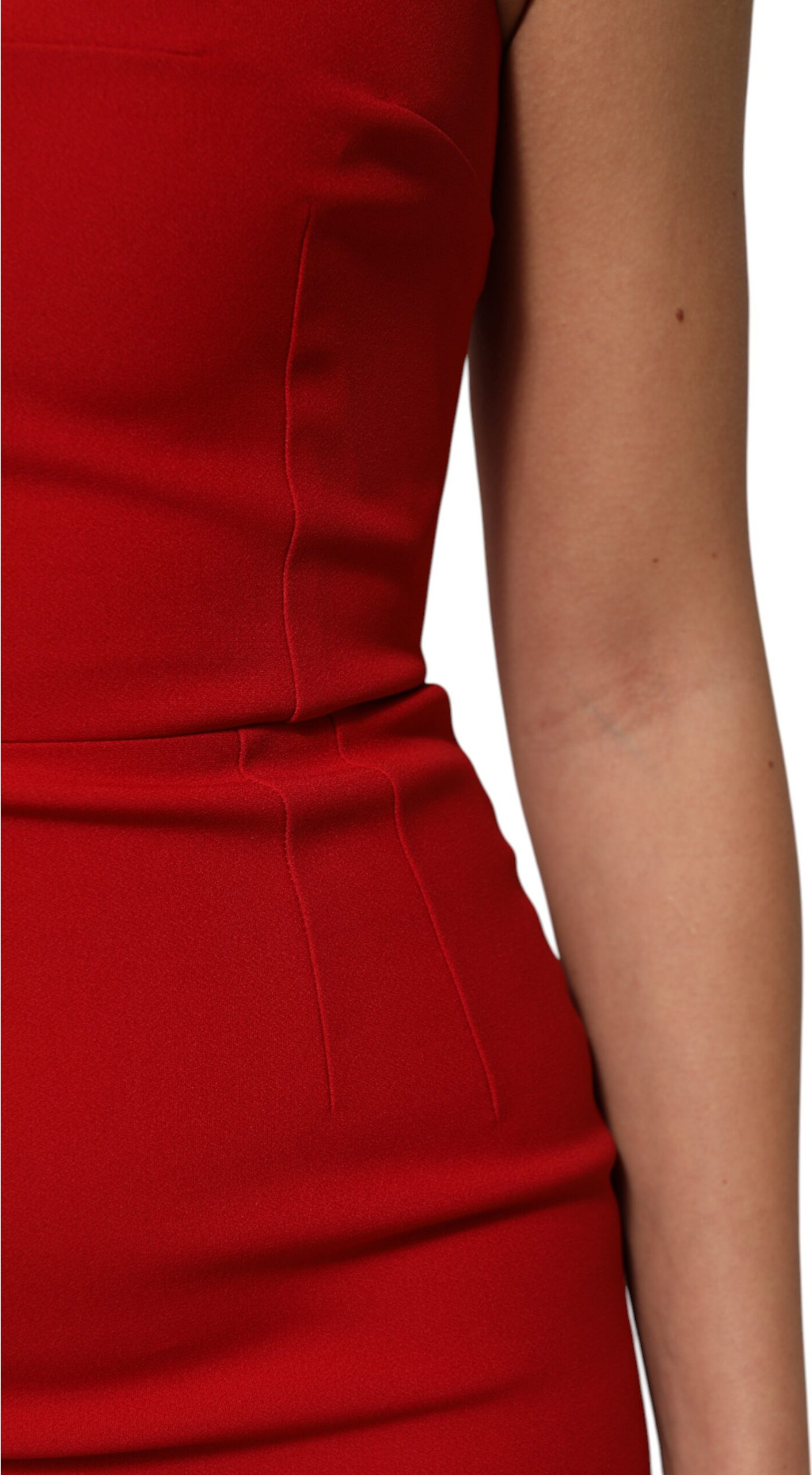 Red Stretch Bodycon Sheath Knee Length Dress Dolce & Gabbana