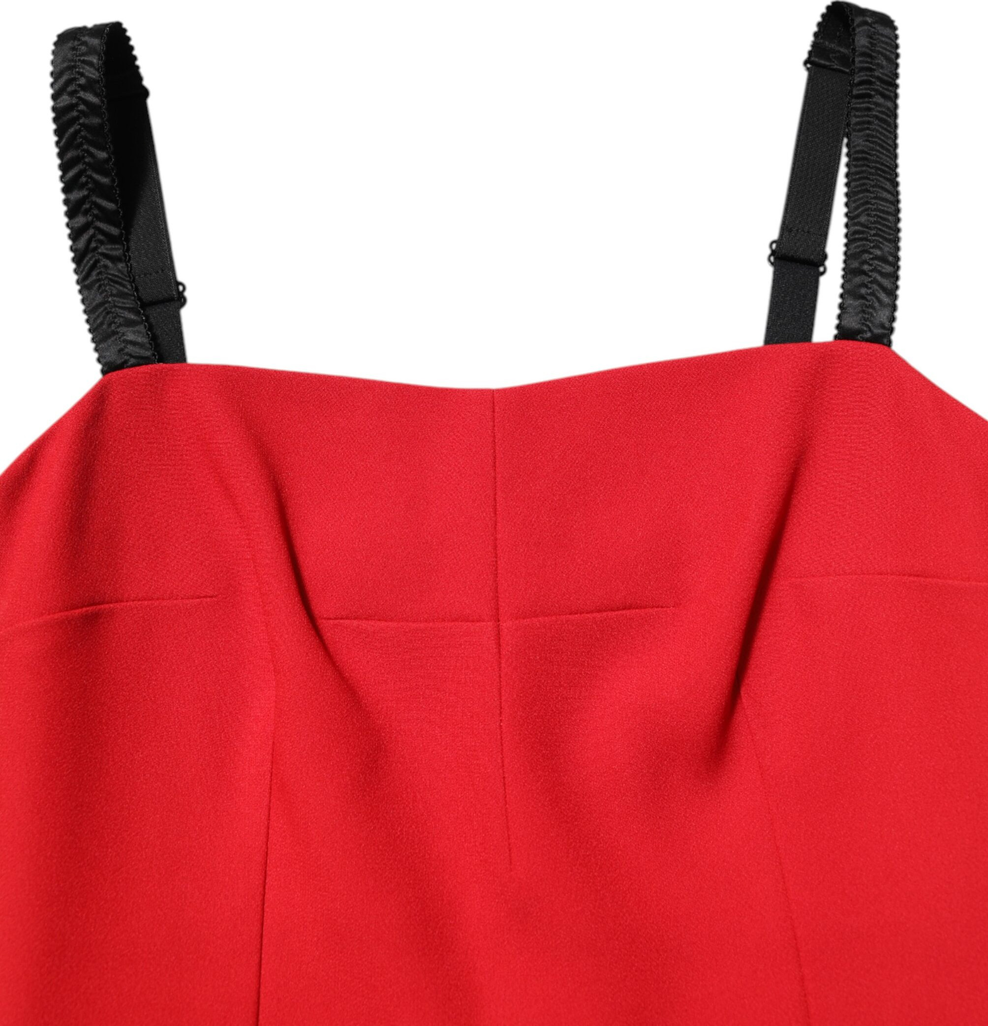 Red Stretch Bodycon Sheath Knee Length Dress Dolce & Gabbana