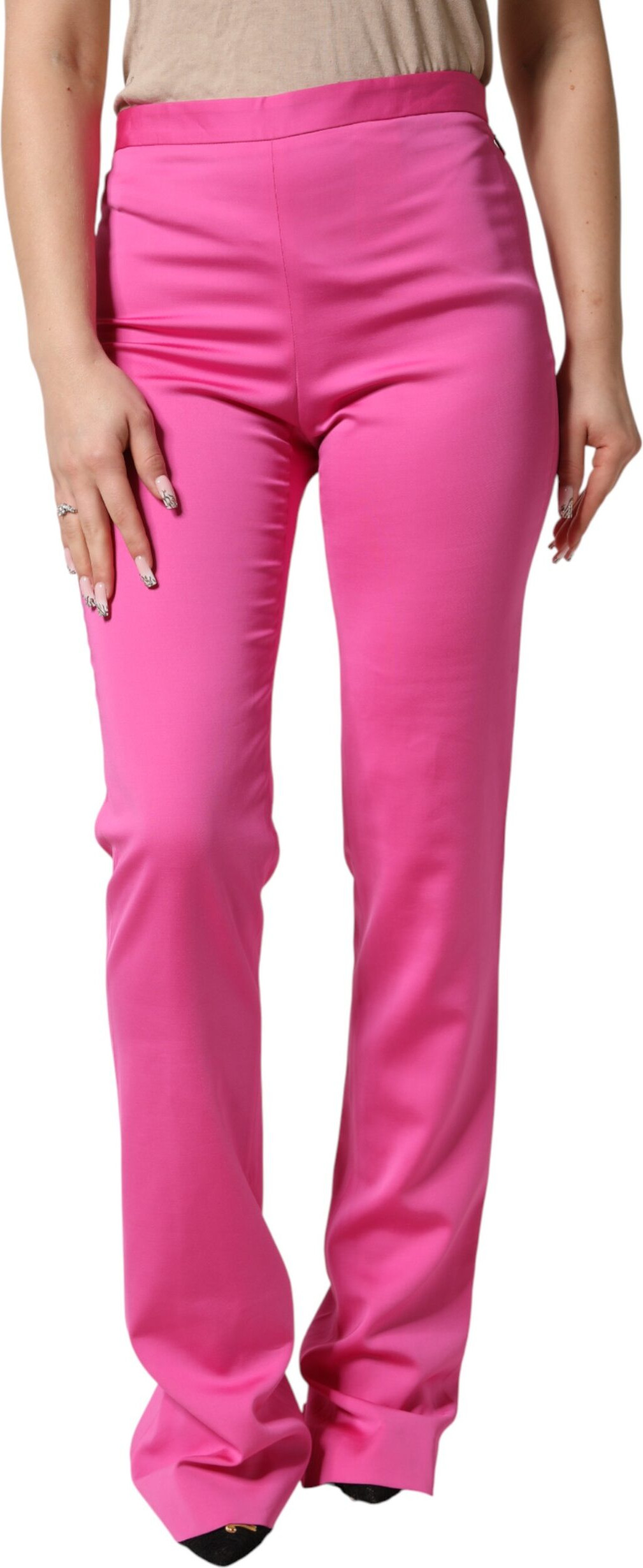Viscose High Waist Straight Casual Hose Versace