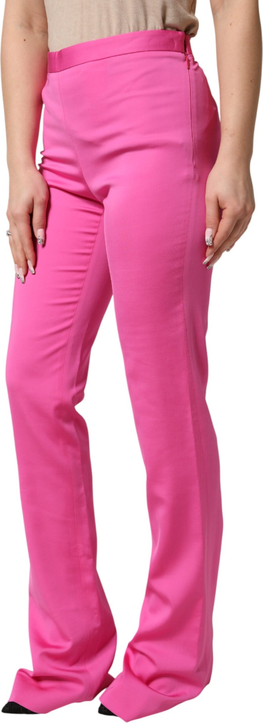 Viscose High Waist Straight Casual Trouser Pants Versace