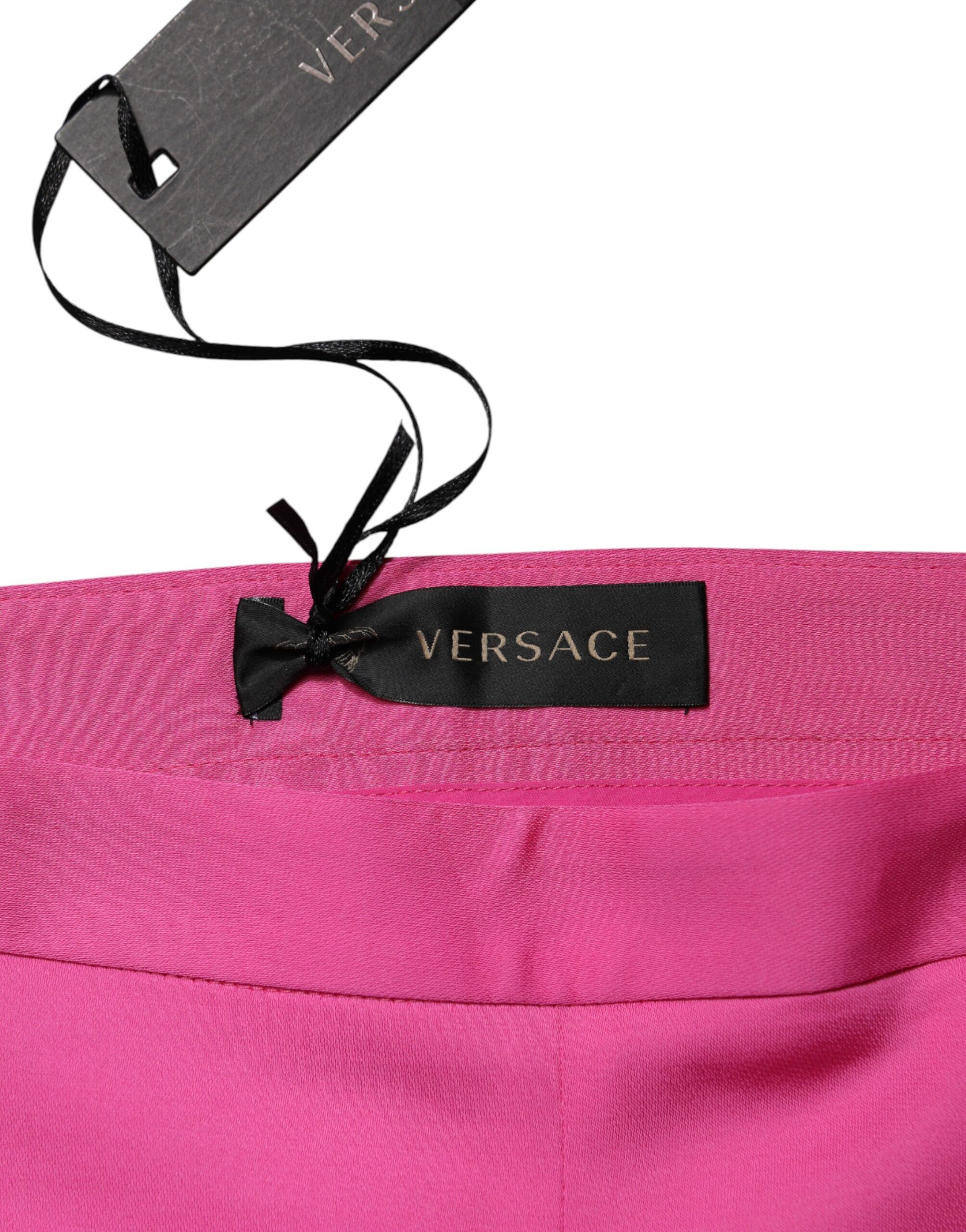 Viscose High Waist Straight Casual Trouser Pants Versace