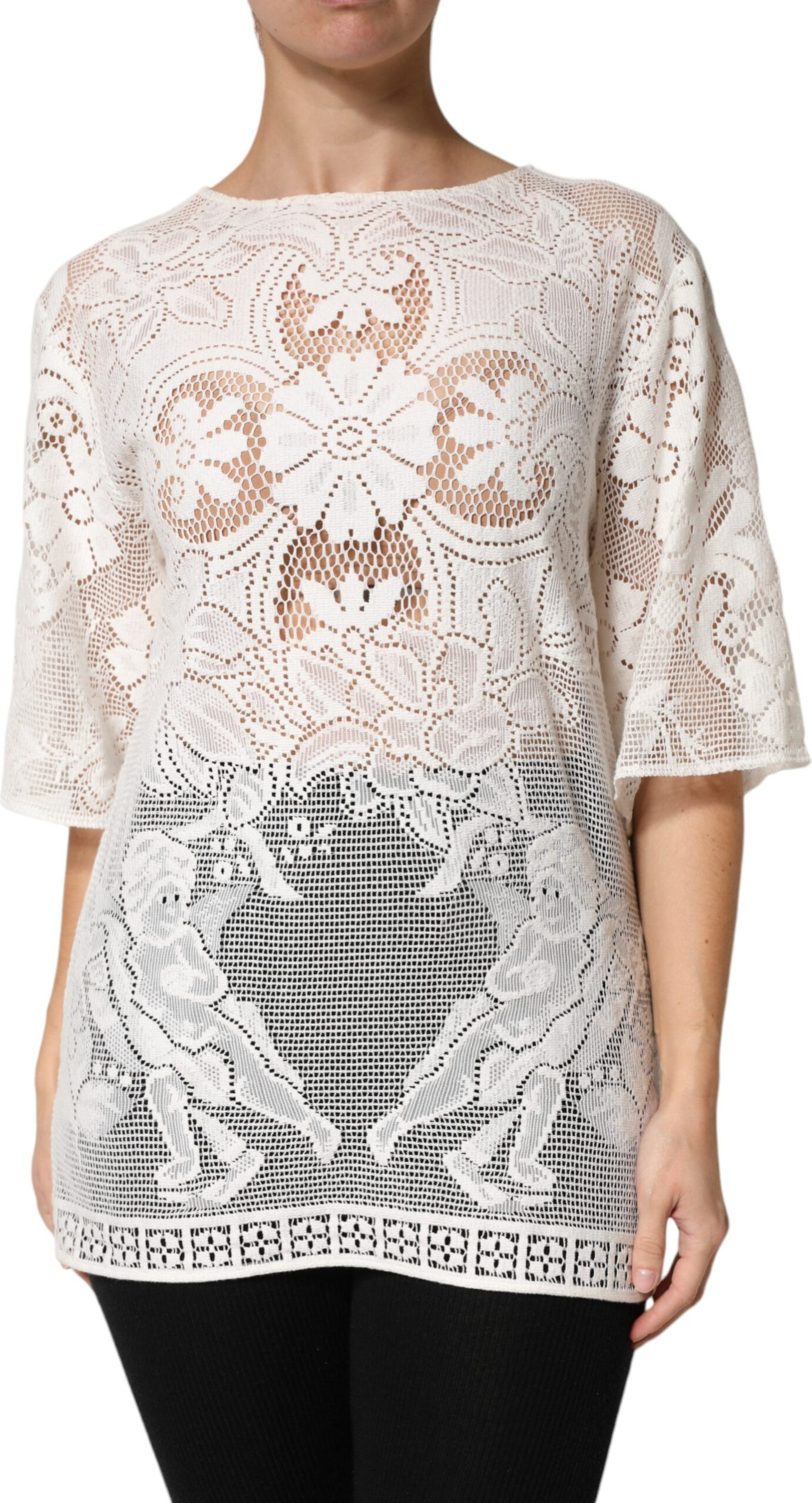 Blouse Dolce & Gabbana White Embroidery Lace Cotton