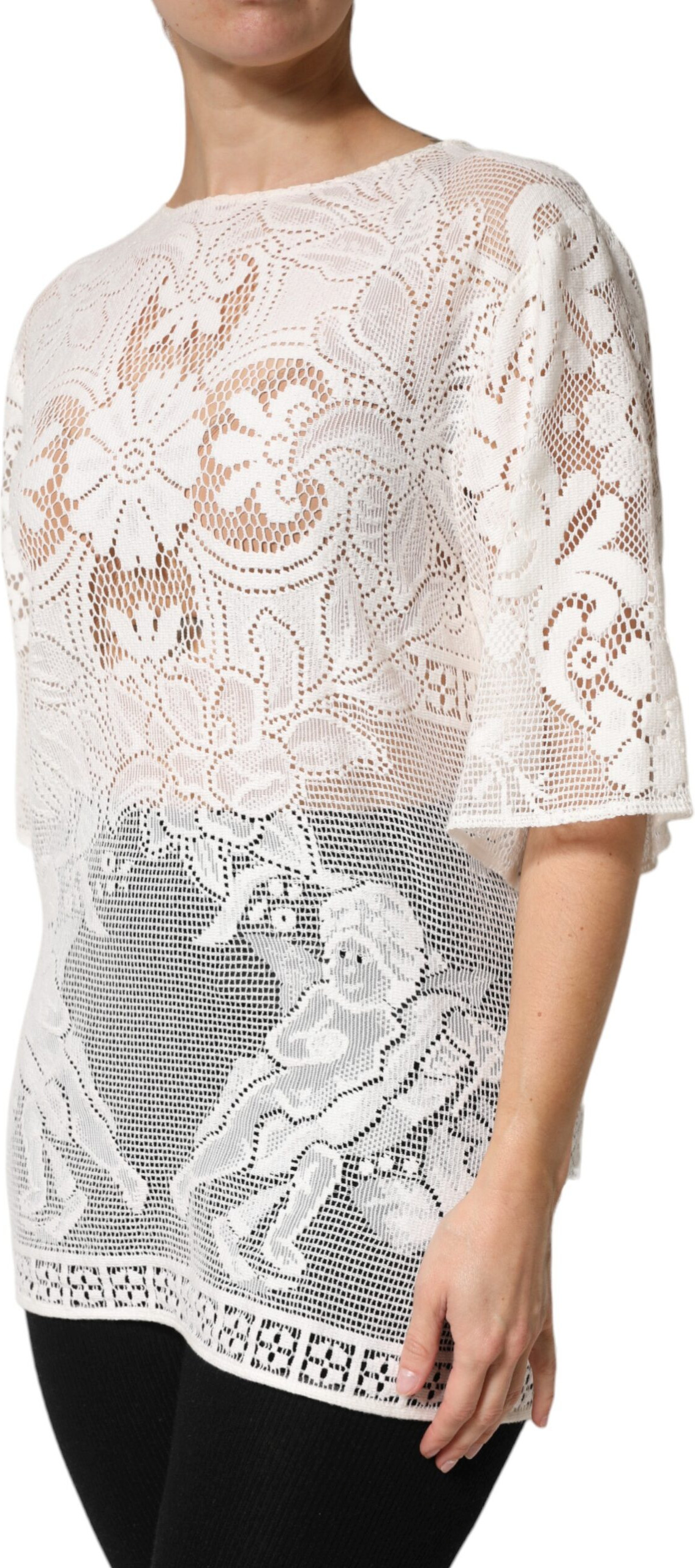 Blouse Dolce & Gabbana White Embroidery Lace Cotton