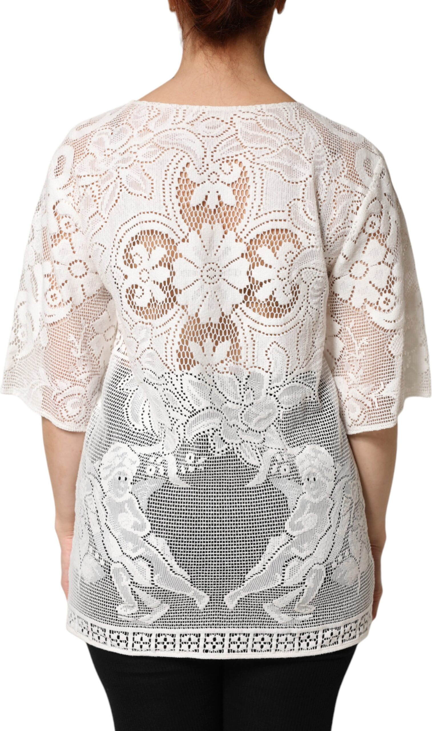 Blouse Dolce & Gabbana White Embroidery Lace Cotton