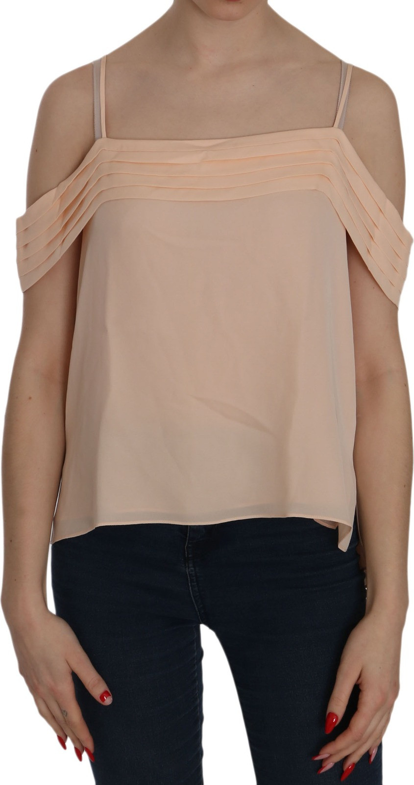 Orange Off Shoulder Strap Square Neck Top Blouse Alexander Wang